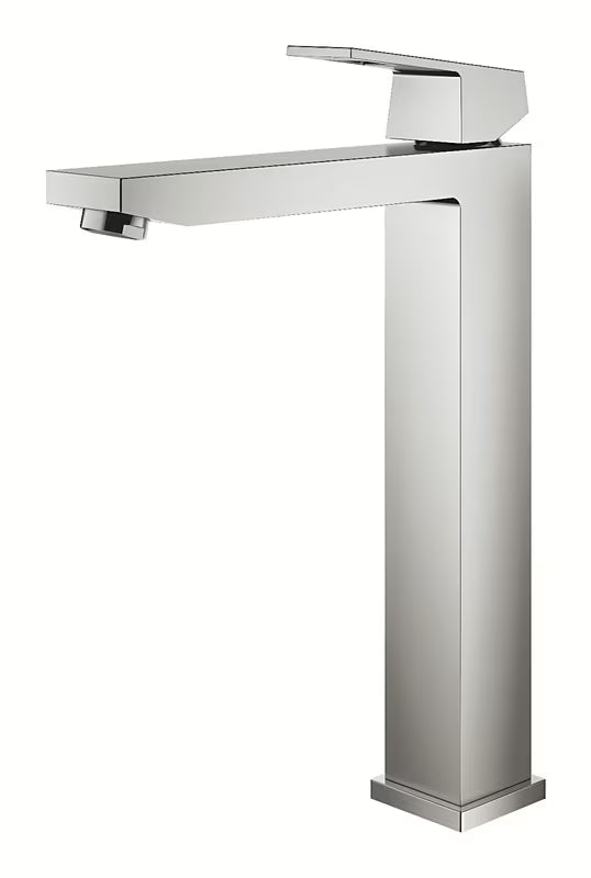 Visoka armatura za Umivalnik Grohe Eurocube v izvedbi supersteel pro prostostoječi umivalnik .