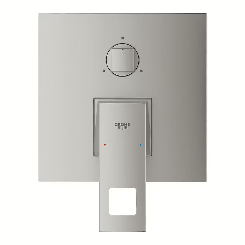 Podometna pršna in armatura za kad Grohe Eurocube supersteel z ročico in 3-smernim preklopnikom