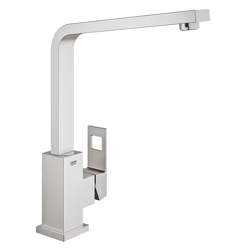 Kuhinjska enoročna armatura Grohe Eurocube z visokim izlivom v izvedbi supersteel