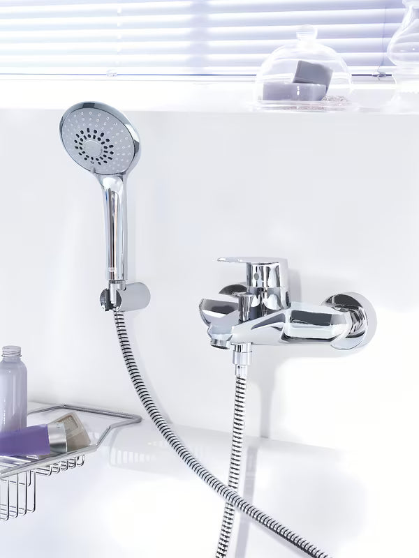 Kromirana stenska armatura za kad Grohe Eurodisc s tuš setom