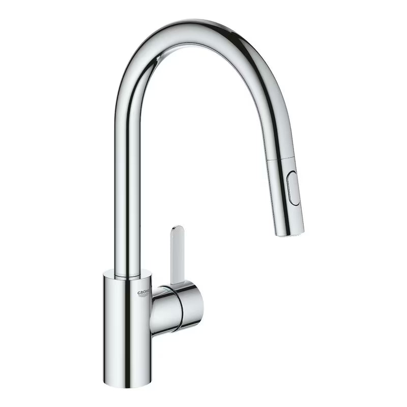 Kromirana armatura za pomivalno korito Grohe Eurosmart Cosmopolitan z visokim vrtljivim izlivom in izvlečno prho