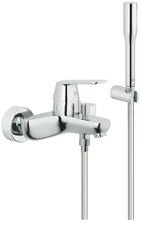 Kromirana stenska armatura za kad Grohe Eurosmart Cosmopolitan s tuš setom