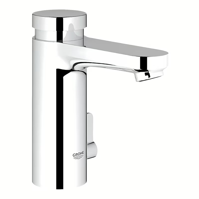 Kromirana samozapiralna armatura za umivalnik Grohe Eurosmart Cosmopolitan T s tehnologijo Grohe EcoJoy.