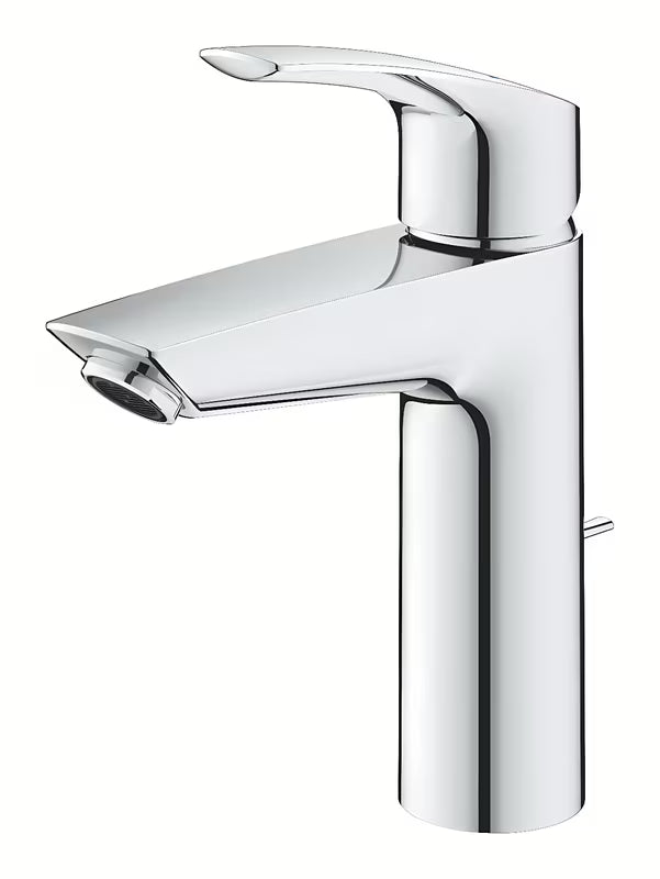 Krom enoročna stoječa armatura za umivalnik Grohe Eurosmart New z odtokom