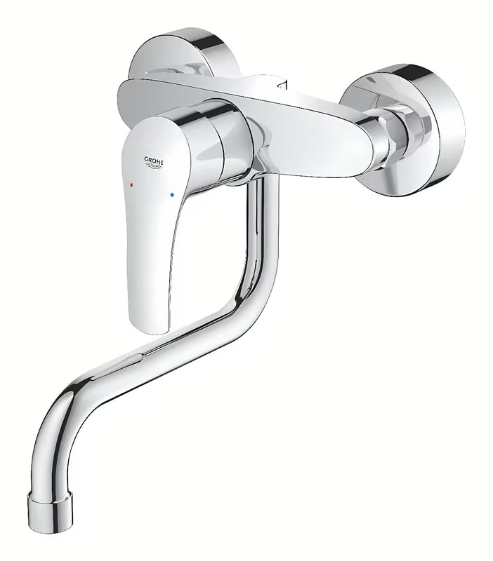 Grohe Eurosmart New enoročna stenska armatura za pomivalno korito v krom izvedbi z vrtljivim izlivom