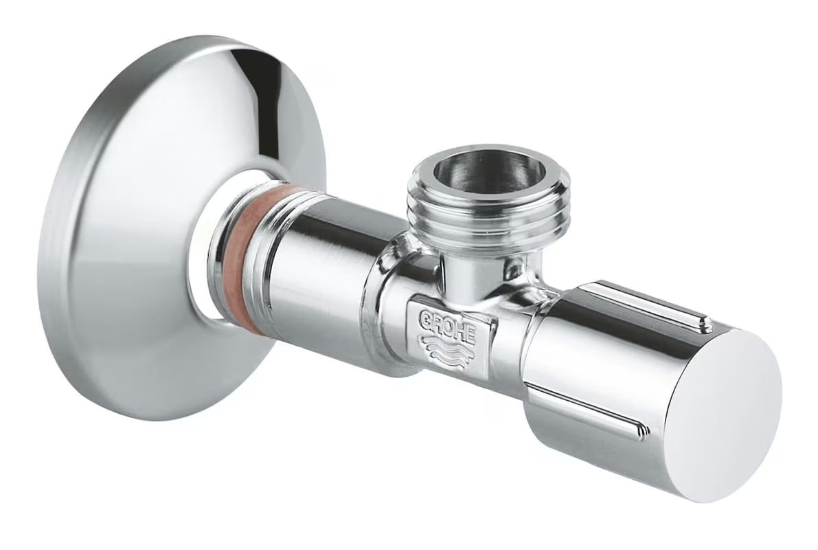 Kotni ventil Grohe Universal s kovinskim ročajem in rozeto, DN 15