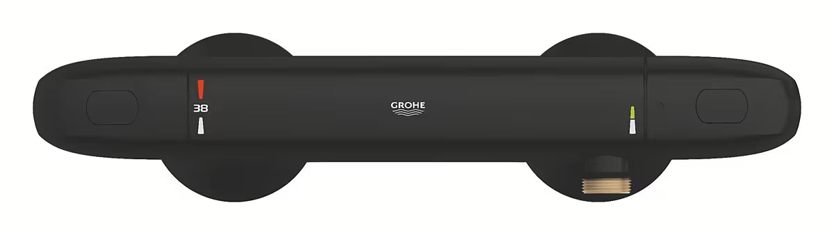 Termostatska stenska armatura za tuš Grohe Grohtherm 1000 v mat črni barvi
