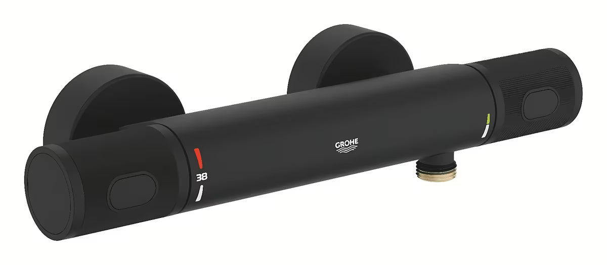 Termostatska stenska armatura za tuš Grohe Grohtherm 1000 Performance v barvi phantom black