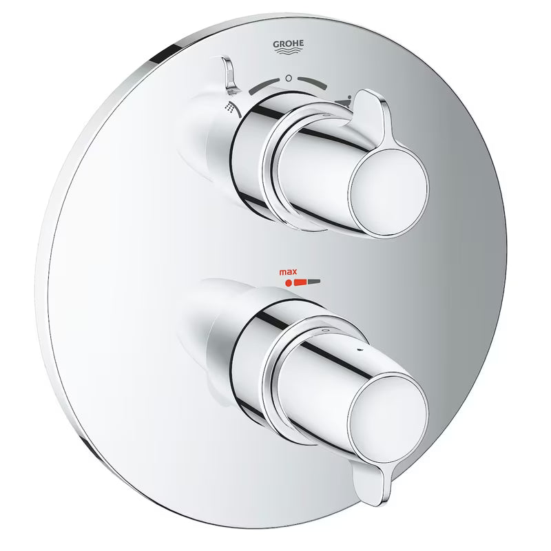 Podometna termostatska armatura za tuš Grohe Grohtherm v krom izvedbi.