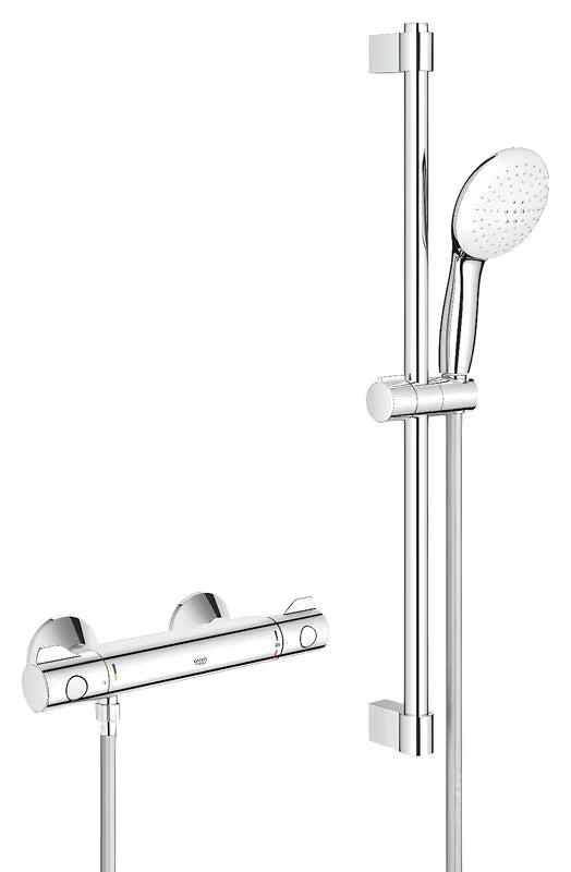 Grohe Grohtherm 800 termostatska armatura za tuš v kromu s pršno garnituro z drogom