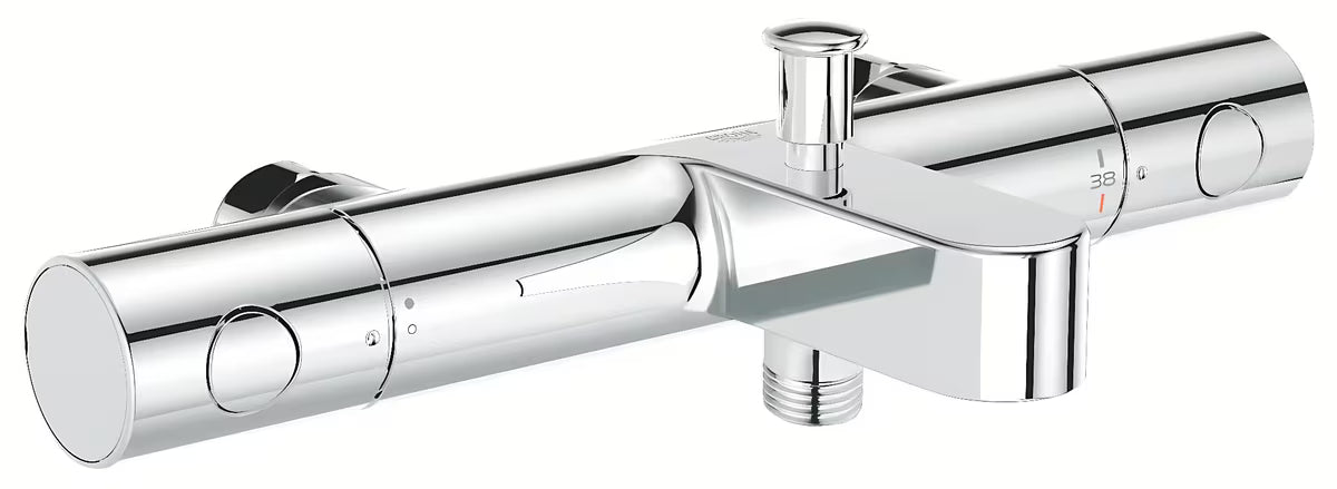 Kromirana termostatska stenska armatura za kad Grohe Grohtherm 800 Cosmopolitan pro za kad in prho