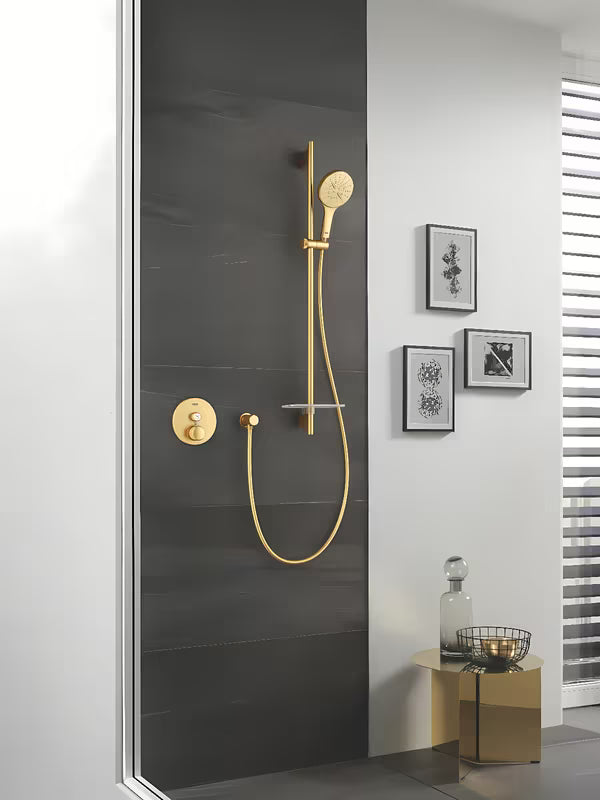 Podometna termostatska armatura za tuš Grohe Grohtherm smartcontrol v izvedbi brushed cool sunrise