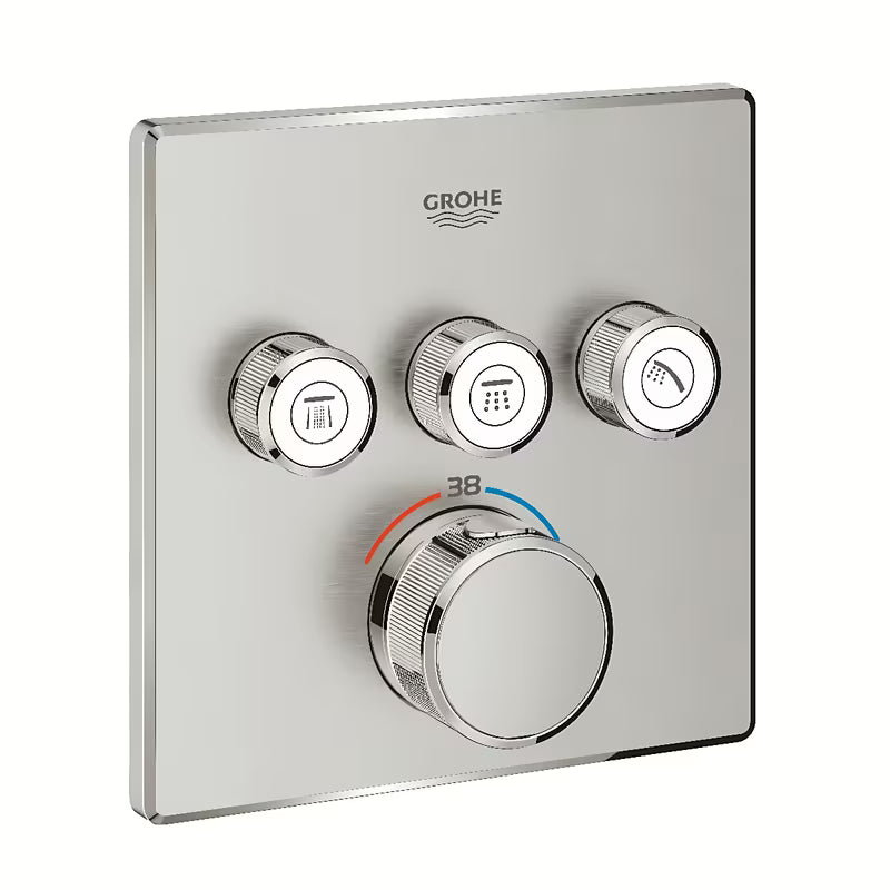 Grohe Grohtherm smartcontrol podometna termostatska armatura za tuš v izvedbi supersteel