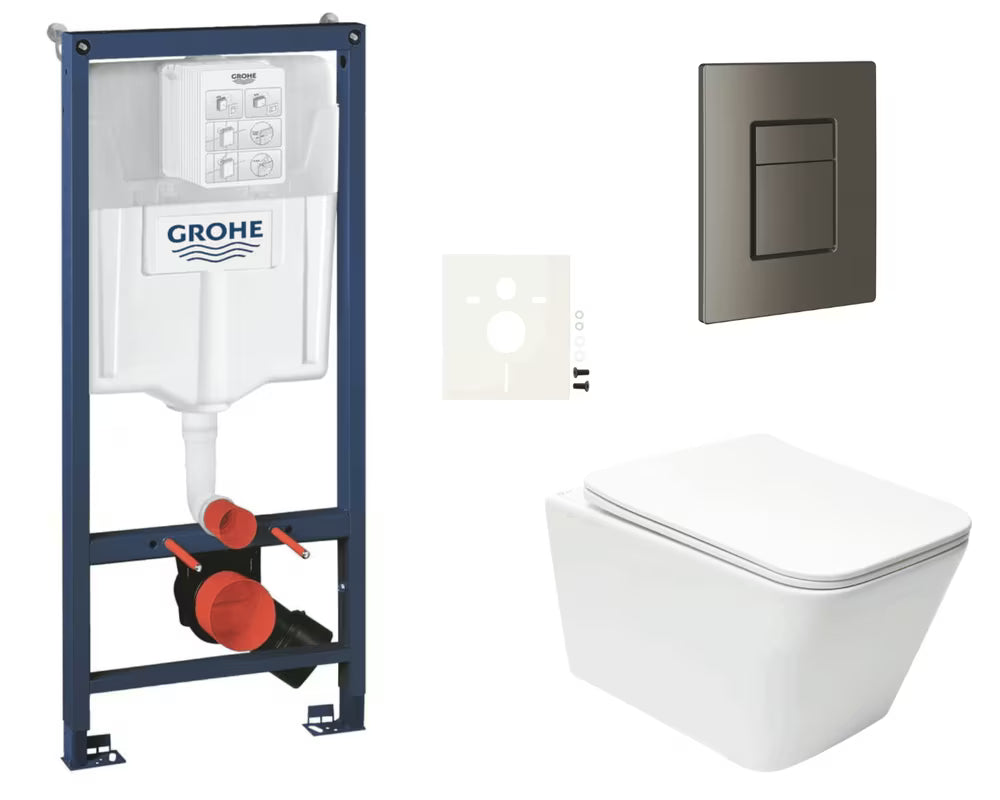 Viseči WC set SAT Infinitio z inštalacijskim sistemom Grohe Rapid SL, kotličkom in splakovalno tipko