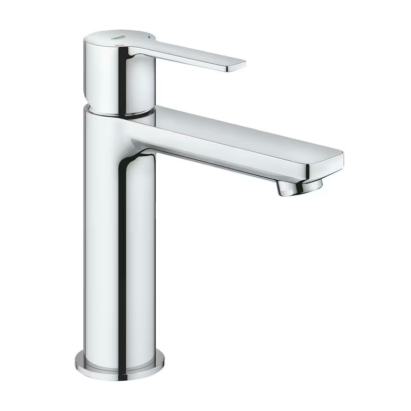 Kromirana enoročna armatura za umivalnik Grohe Lineare s click-clack-odtokom in minimalističnim dizajnom