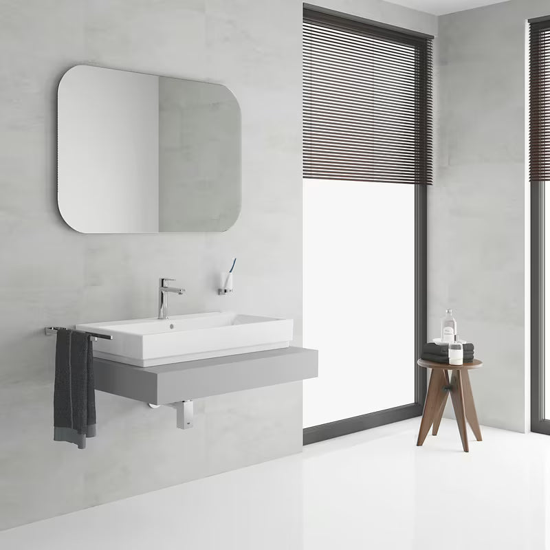 Kromirana enoročna armatura za umivalnik Grohe Lineare s click-clack-odtokom in minimalističnim dizajnom