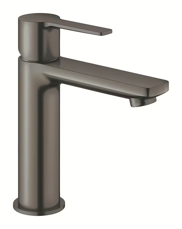 Umivalniška enoročna armatura Grohe Lineare v obdelavi krtačeni hard graphite s standardnim odtokom