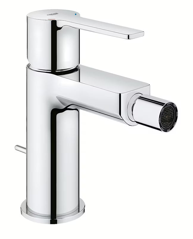 Kromirana enoročna armatura za bide Grohe Lineare z odtokom in zglobnim perlatorjem