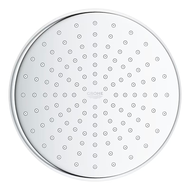 Krom nadglavna prha Grohe New Tempesta 210 s curkom Rain ter tehnologijama DreamSpray in SpeedClean.