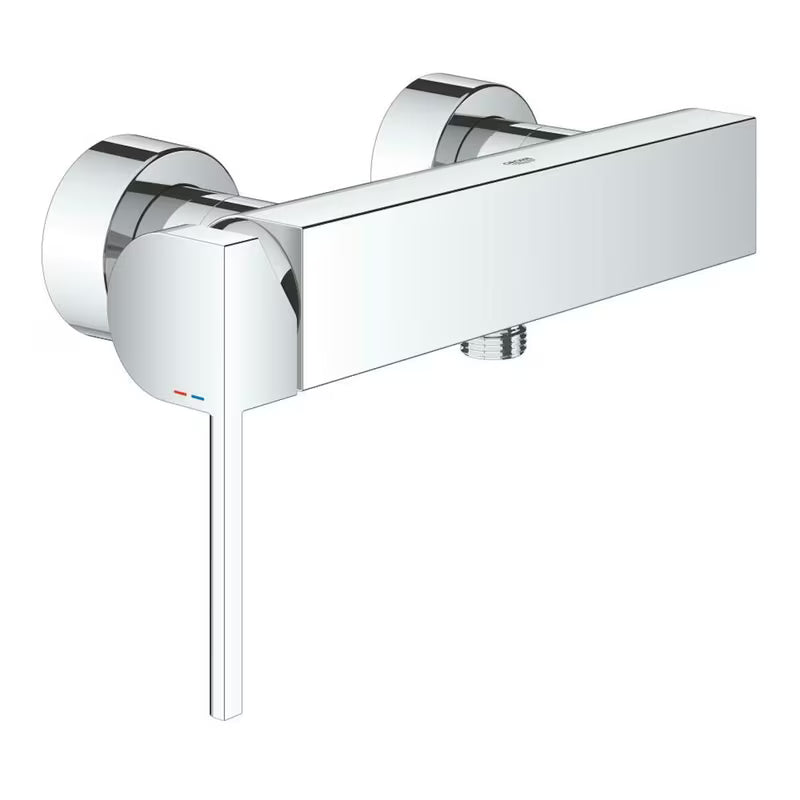 Stenska enoročna armatura za tuš Grohe Plus v krom izvedbi.