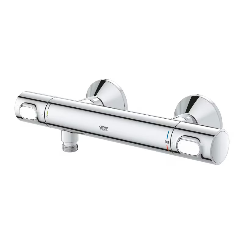 Termostatska stenska armatura za tuš Grohe Precision Flow v krom izvedbi s SafeStop in EcoJoy