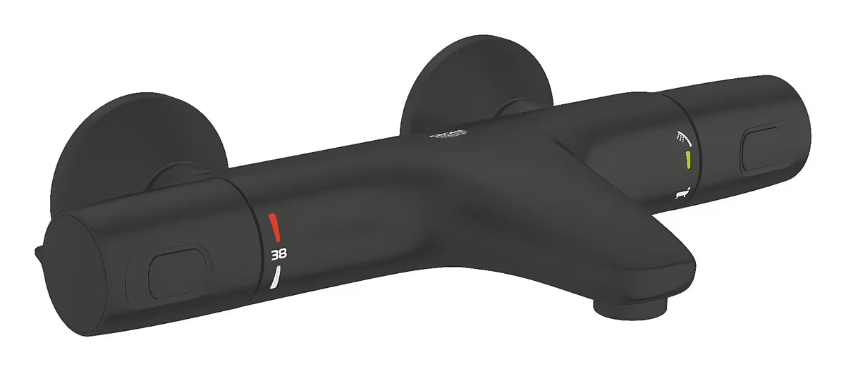 Grohe Precision Trend termostatska armatura za kad v mat črni barvi pro za stensko montažo