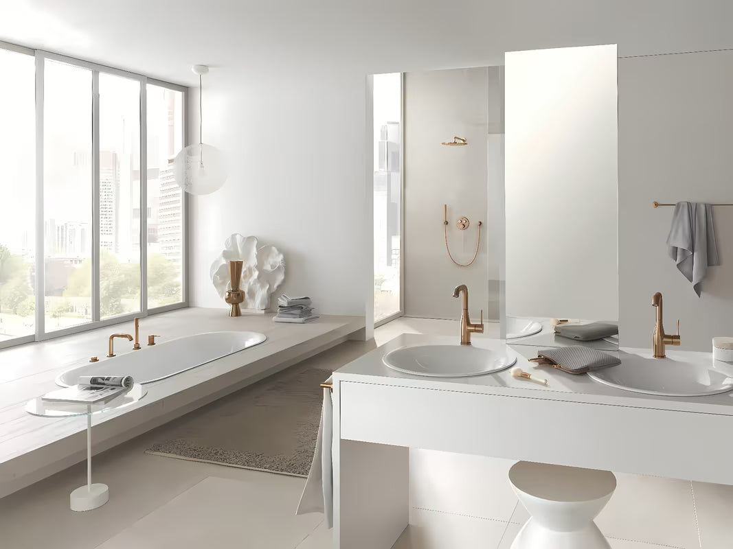 Grohe Rainshower Cosmopolitan Metal nadglavna prha 310 z roko prhe v površinski obdelavi brushed warm sunset