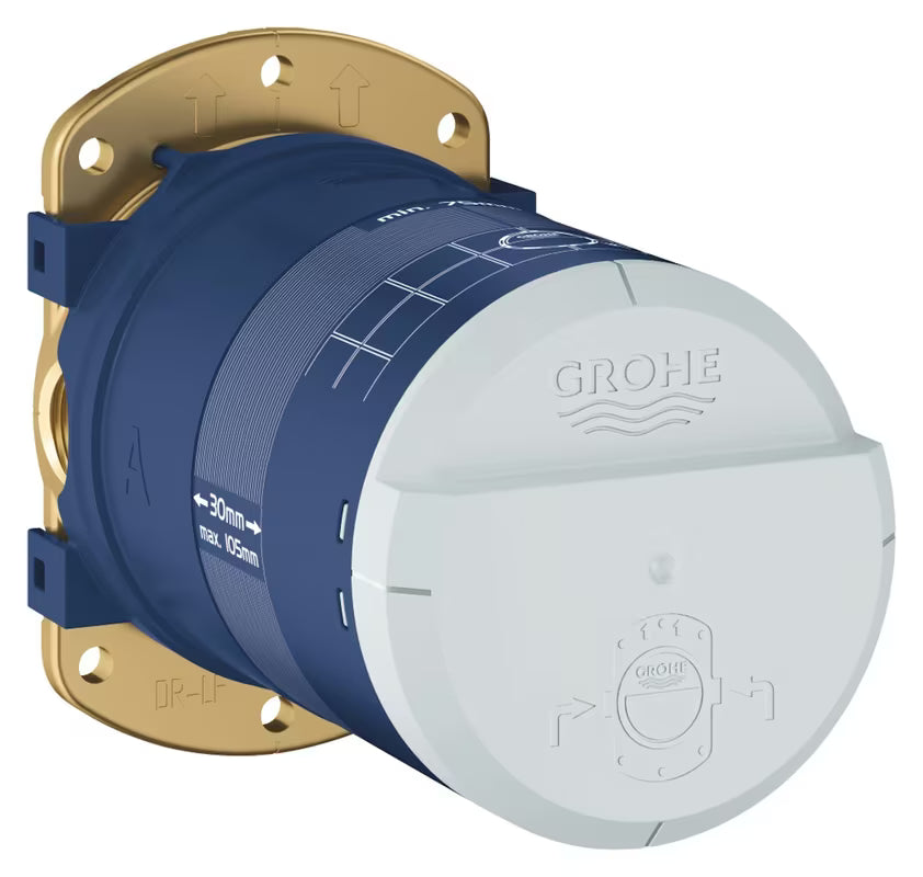 Podometno telo Grohe Rainshower pro set nadglavne prhe s 2 ulaza DN 15 i ograničivačem protoka Grohe EcoJoy.