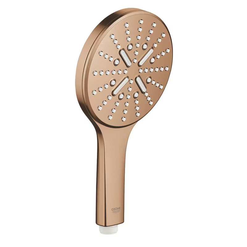Ročna prha Grohe Rainshower smartactive 130 v izvedbi brushed warm sunset z gumbom SmartTip