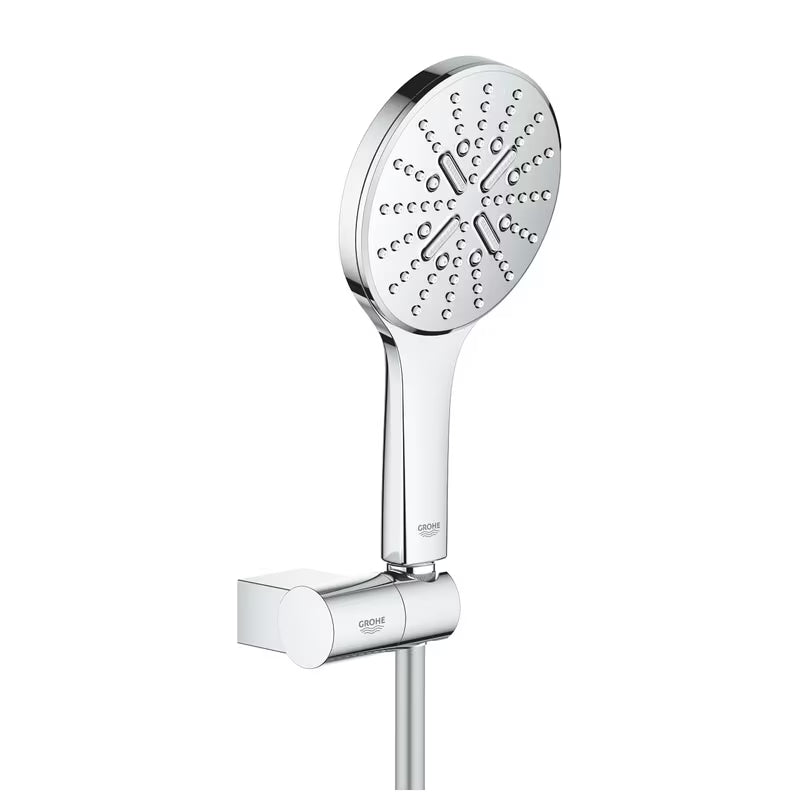Kromiran tuš set Grohe Rainshower smartactive 130 z ročno prho, držalom in cevjo 1500 mm