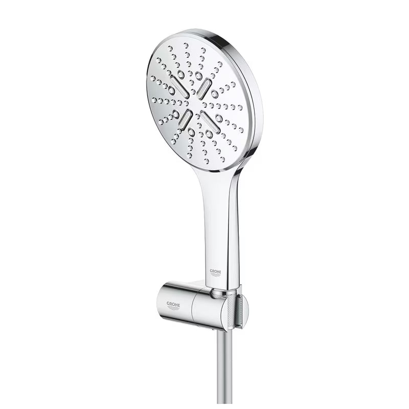 Kromiran tuš set Grohe Rainshower smartactive 130 z ročno prho, držalom in cevjo 1500 mm