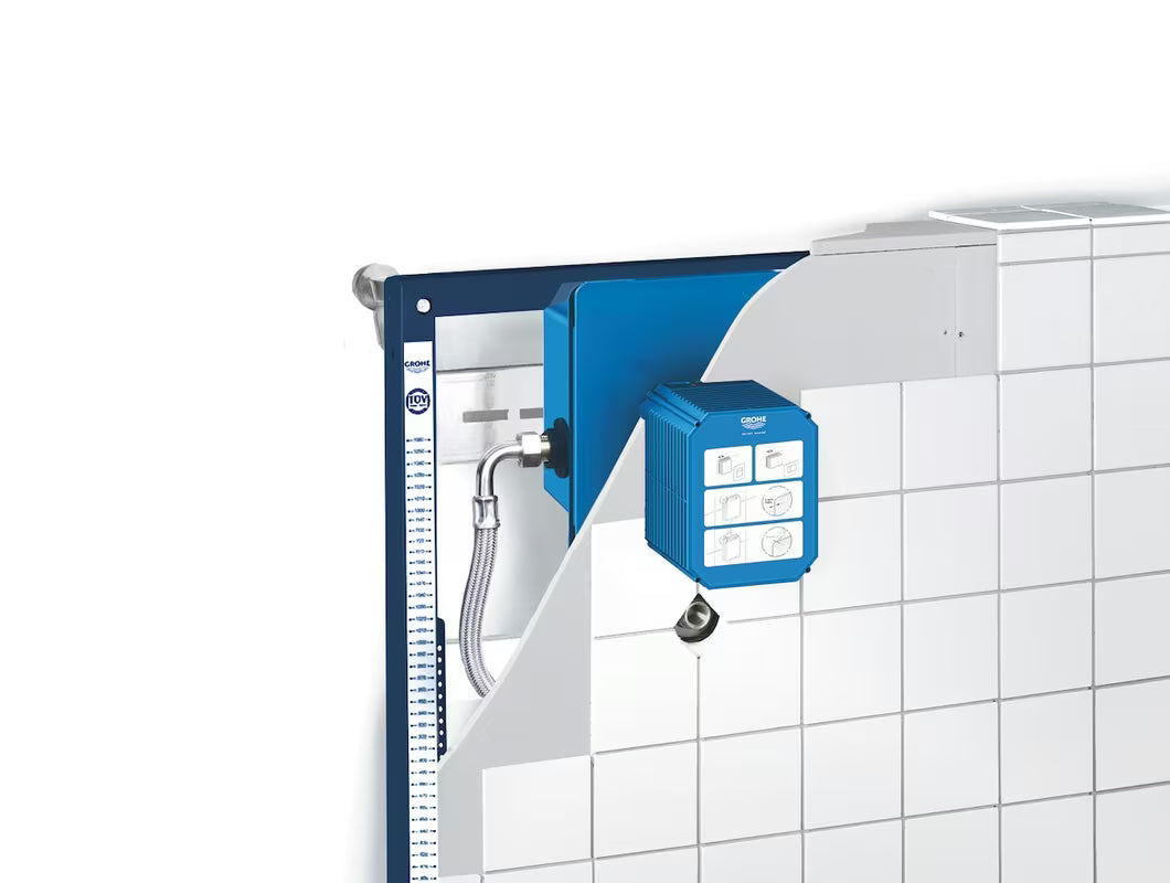 Podometni splakovalnik za pisoar Grohe Rapid SL z montažnim okvirjem in sistemom Grohe QuickFix