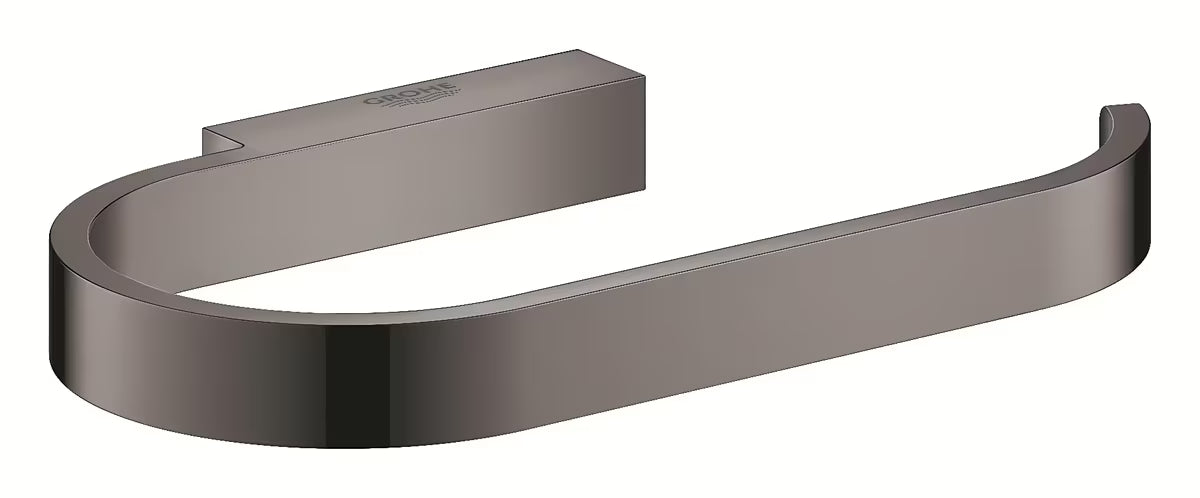 Držalo za toaletni Papir Grohe Selection brez pokrova v izvedbi hard graphite s skritim stenskim pritrjevanjem.