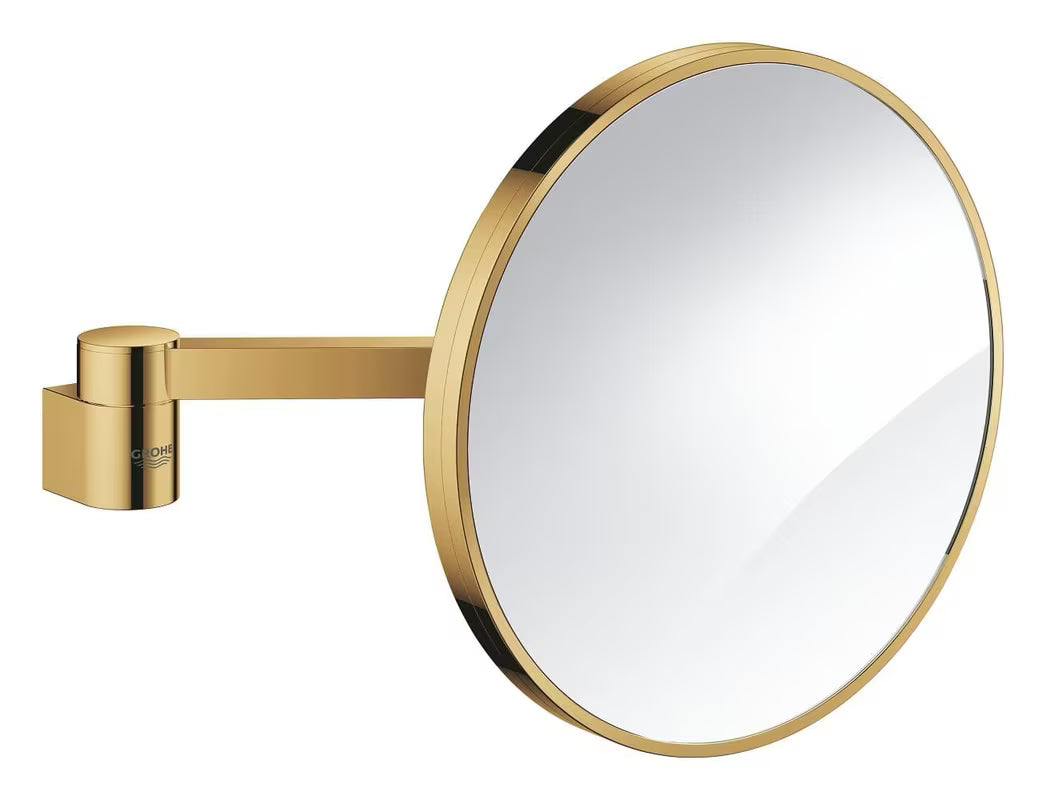 Zložljivo kozmetično ogledalo Grohe Selection u završnoj obradi cool sunrise s povećanjem 7x i skrivenim pričvršćenjem.