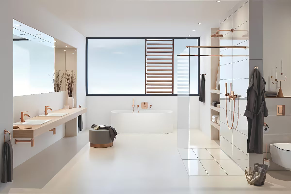 Cev za Tuš Grohe Silverflex 1750 mm v površinski obdelavi Warm Sunset s sistemom TwistFree proti zvijanju.