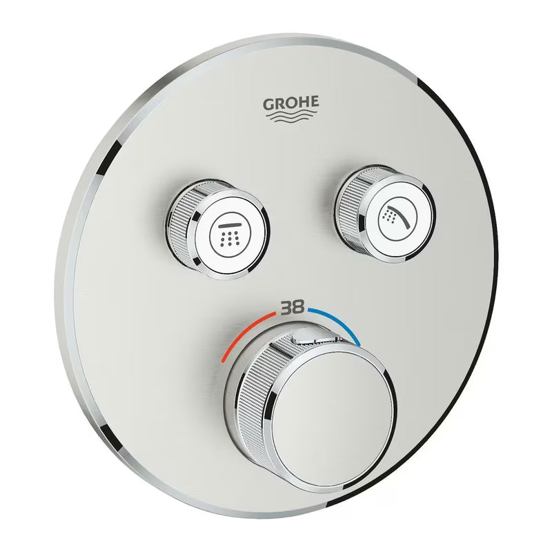 Termostatska podometna armatura za tuš Grohe Grohtherm smartcontrol v izvedbi supersteel