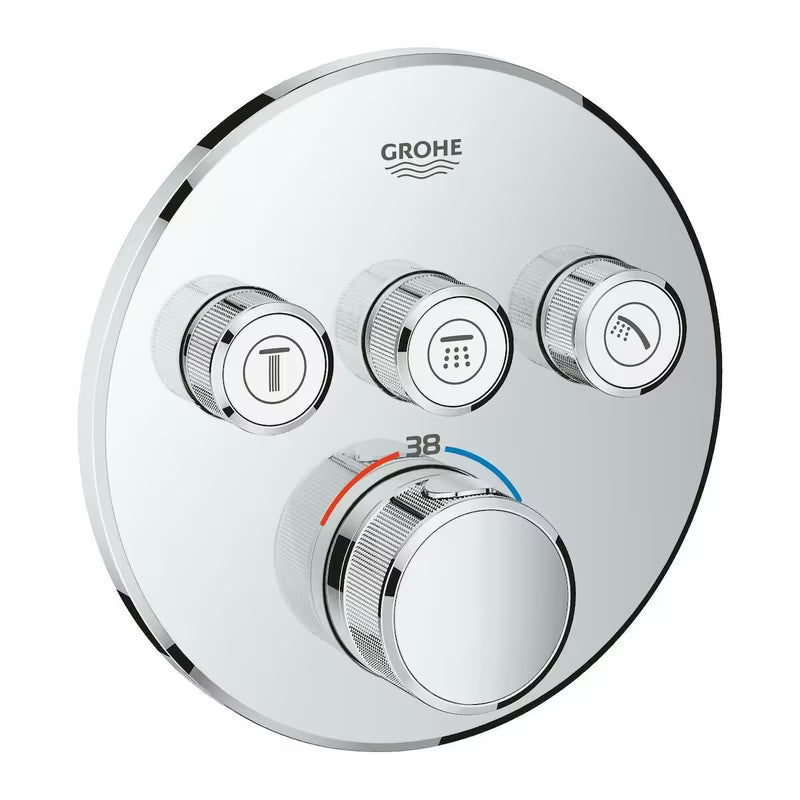 Podometna termostatska armatura za tuš Grohe Grohtherm smartcontrol v krom izvedbi s tremi ventili