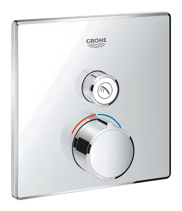 Podometna termostatska armatura za tuš Grohe Smart Control v krom izvedbi z upravljanjem smartcontrol.