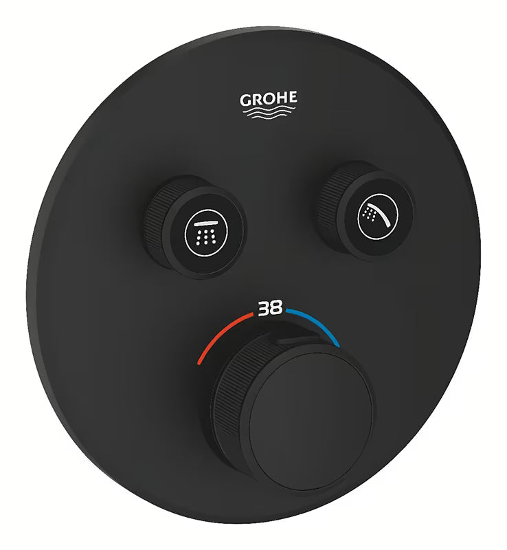 Podometna armatura za tuš Grohe smartcontrol v izvedbi phantom black s tipkovnim upravljanjem