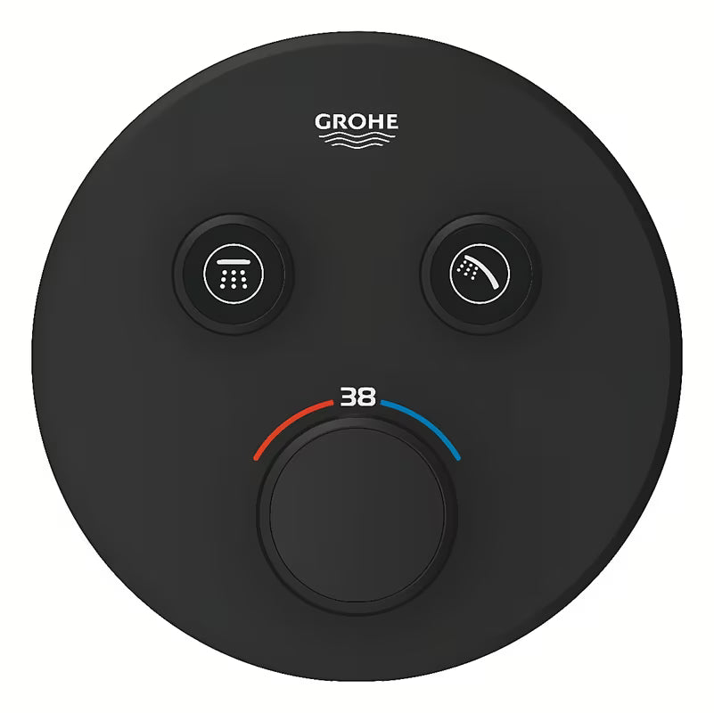 Podometna armatura za tuš Grohe smartcontrol v izvedbi phantom black s tipkovnim upravljanjem
