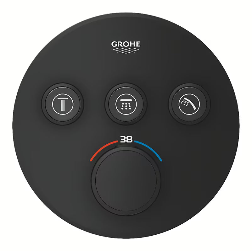 Podometna armatura za tuš Grohe smartcontrol v izvedbi phantom black s tipkovnim upravljanjem