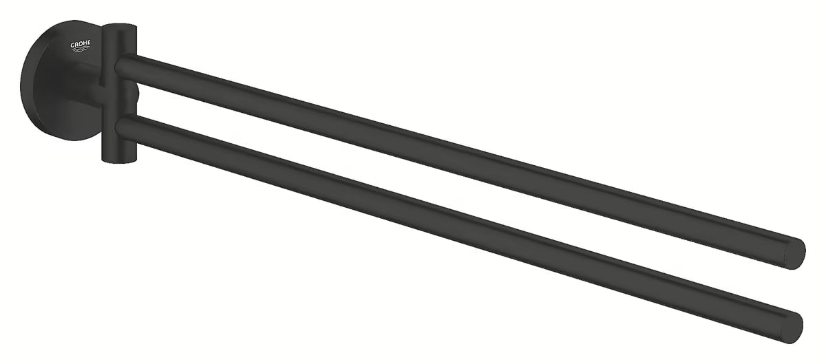 Grohe Start držalo za brisače u mat crnoj boji s dvije okretne šipke i skrivenim pričvršćenjem