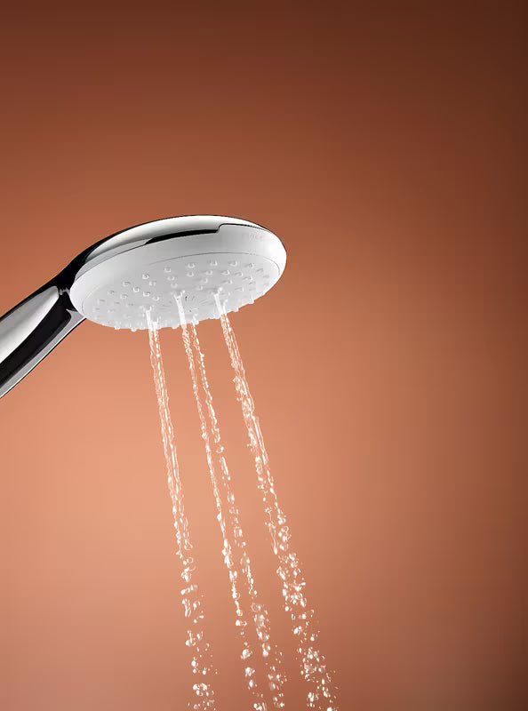 Tuš set Grohe Tempesta v kromu z drogom, kovinsko cevjo in polico GROHE EasyReach