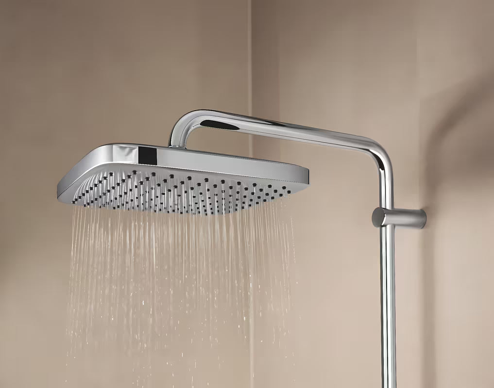 Grohe Vitalio Comfort System tušni sistem s termostatsko armaturo v kromu z nadglavno in ročno prho