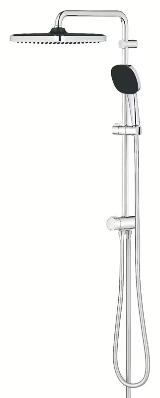 Tušni sistem Grohe Vitalio Comfort System v krom izvedbi z nadglavno in ročno prho