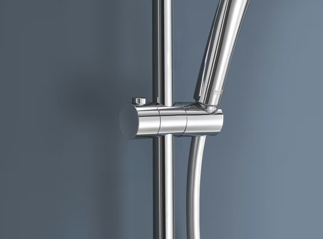 Tušni sistem Grohe Vitalio Joy XXL 310 s termostatom v krom izvedbi z nadglavno in ročno prho
