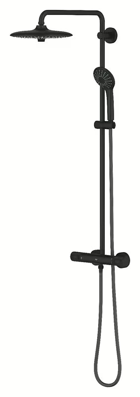 Grohe Vitalio Joy System tušni sistem s termostatsko armaturo v barvi phantom black