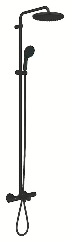 Mat crni tušni sistem Grohe Vitalio Start System s nadglavnim i ručnim tušem te termostatskom slavinom za kadu