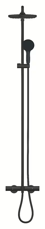 Mat crni tušni sistem Grohe Vitalio Start System s nadglavnim i ručnim tušem te termostatskom miješalicom za kadu