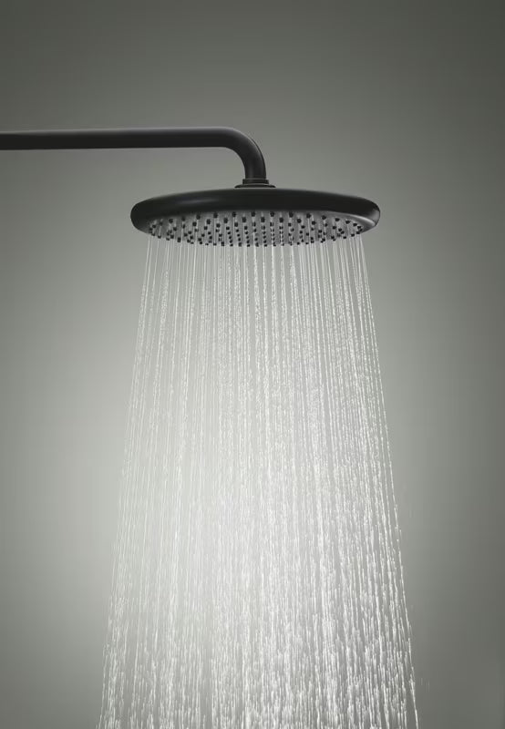 Mat crni tušni sistem Grohe Vitalio Start System s nadglavnim i ručnim tušem te termostatskom miješalicom za kadu